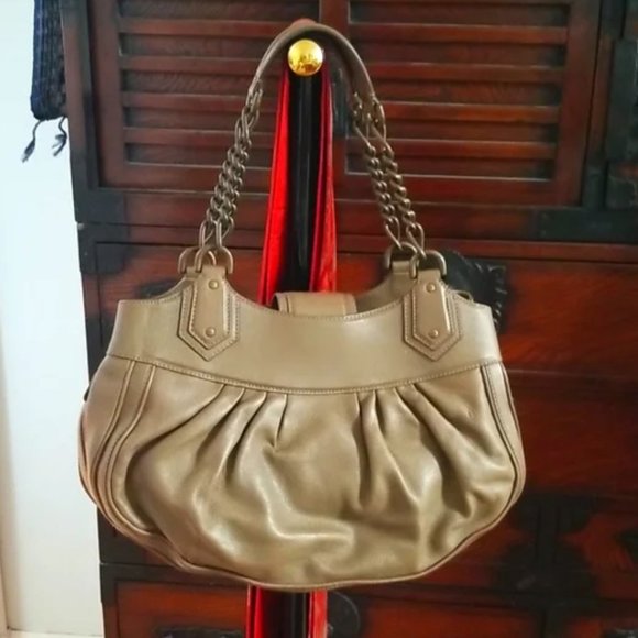 Derek Lam "Violet" Double Ram's Head Hobo Shoulder Bag in taupe - Picture 2 of 9